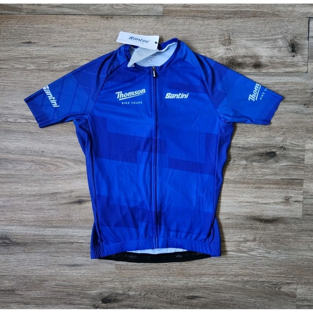 Women's Santini Cycling Blue jersey Size Large Activewear Bicycle